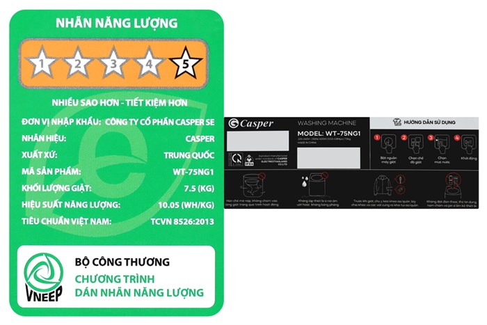 Máy Giặt Casper 8.5 Kg WT-85NG1